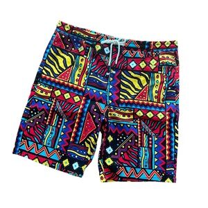 Fresh Prints‎ of Bel Air 90's Loud Bold Abstract Geometric Twill Shorts Size XL